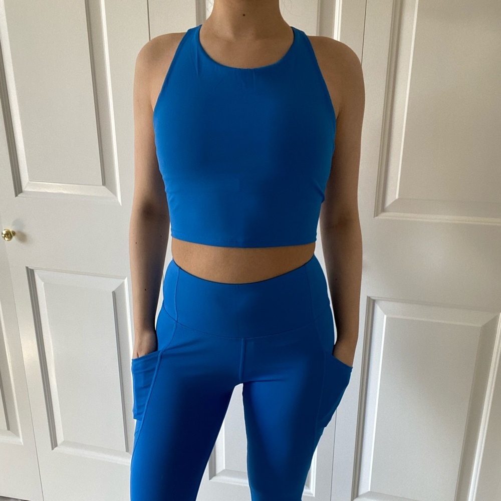 VIBRANT - Blue Workout Sports Bra Tank Top Size S